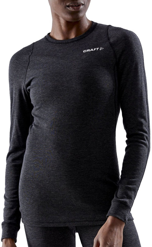 Craft - core wool merino ls tee - thermoshirt - dames - zwart - xs