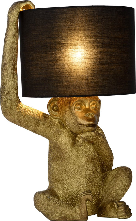 Lucide extravaganza chimp - tafellamp - ø 30 cm - 1xe14 - zwart
