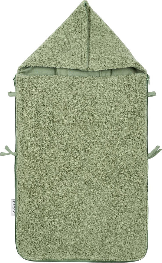 Meyco baby teddy voetenzak - olive green - 40x82cm