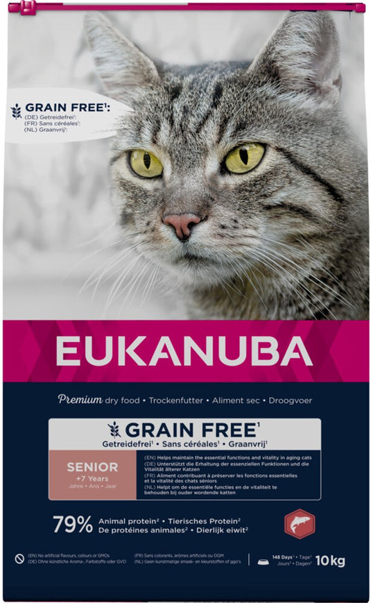 Eukanuba kattenvoer droog senior graanvrij zalm - 10 kg