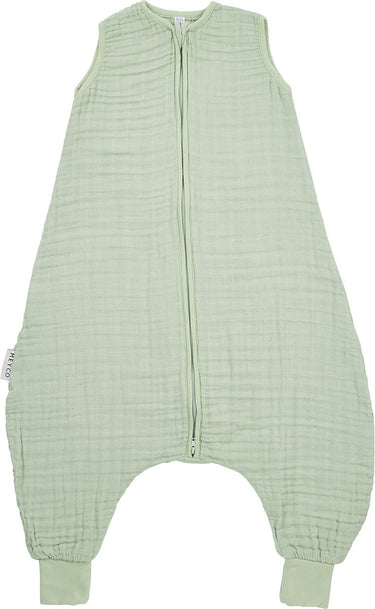 Meyco baby uni baby zomer slaapoverall jumper - pre-washed hydrofiel - soft green - 80cm - 0.5 tog