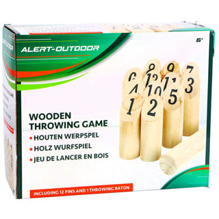 Alert outdoor houten werpspel met handig opbergnet