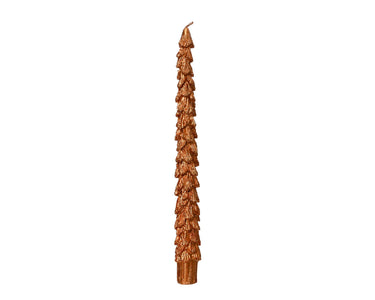 Decoris dinerkaars kerstboomvorm parafine koper dia2,2x25cm