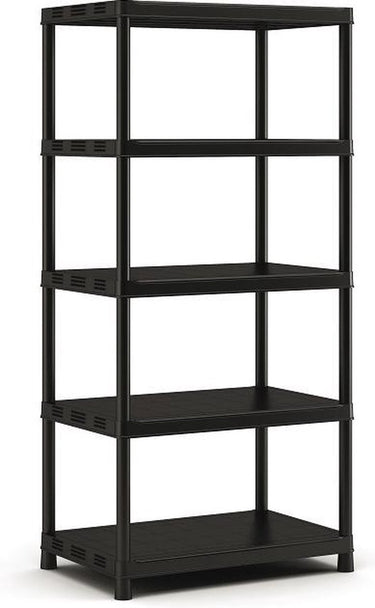 Keter kunststof opbergrek - extra diep - 400 kg draagkracht - 5 planken - 60x90x187cm - zwart