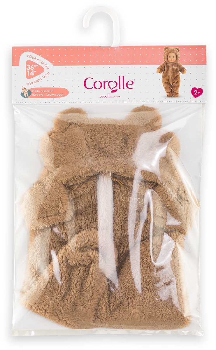 Afbeelding laden in galerijviewer, Corolle poppenkostuum bruin berenpakje 36cm zachte onesie.
