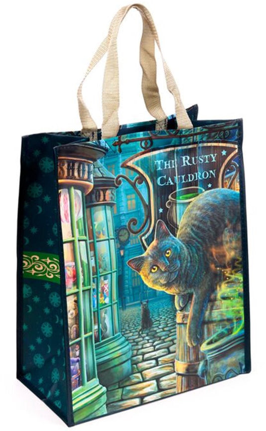 Puckator tas shopper - lisa parker the rusty cauldron cat - duurzaam - 40x33x17cm