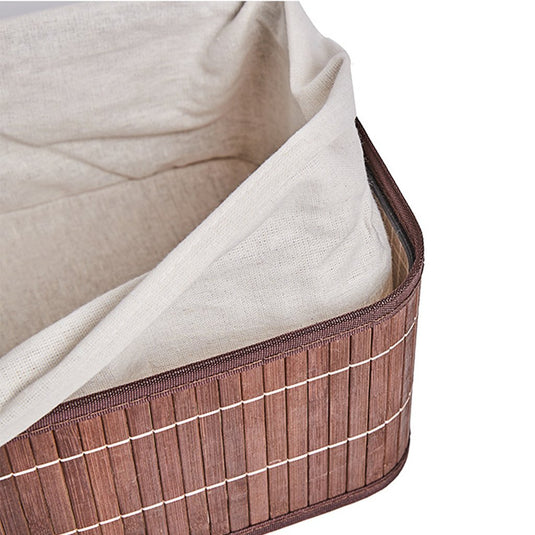 Homestyle pro bamboe opbergmanden 3 stuks bruin wit