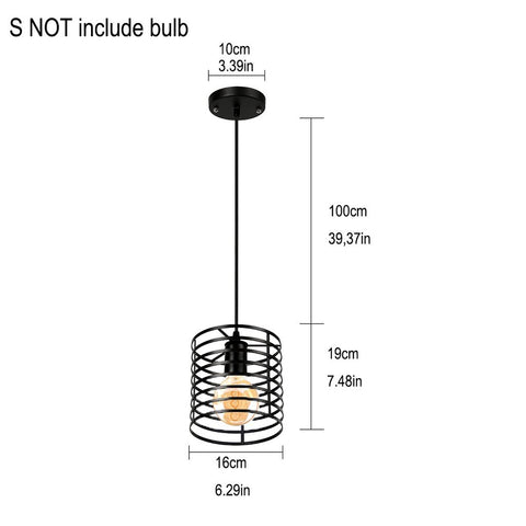 Homestyle pro homestyle mk014-b industriële hanglamp 16x19 cm zwart metaal