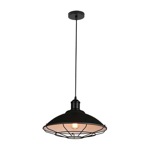 Homestyle pro mk106-bb industriële hanglamp 40x25 cm zwart wit metaal