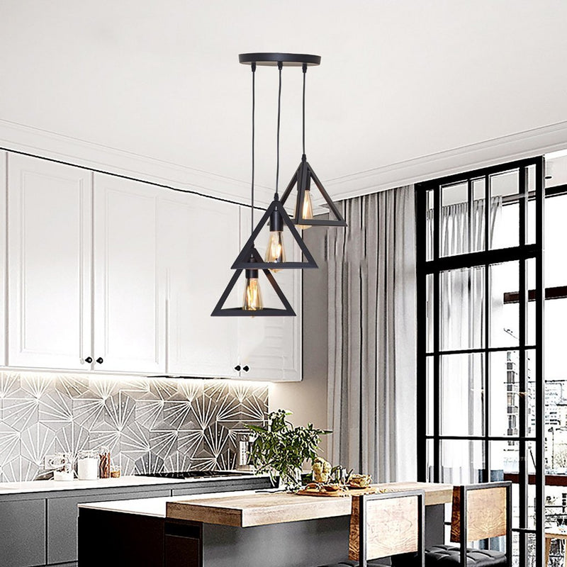Load image into Gallery viewer, Homestyle pro mk022-b industriële pyramide hanglampen zwart metaal
