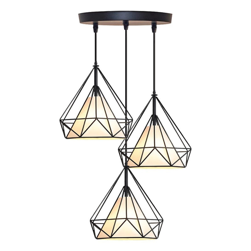 Load image into Gallery viewer, Homestyle Pro Homestyle MK024-B Industriële Diamantvorm Hanglampen Zwart Wit Metaal
