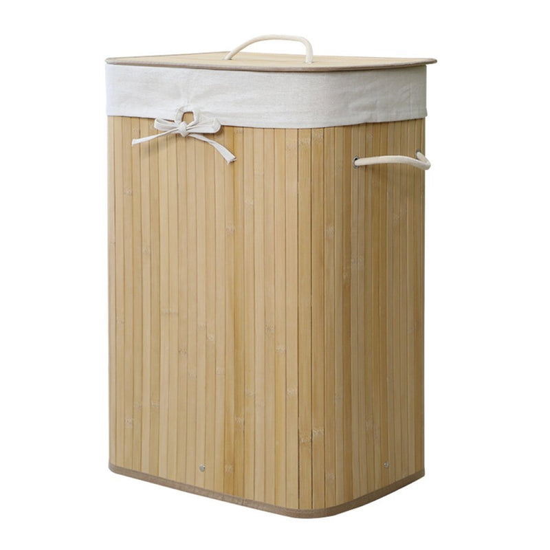 Load image into Gallery viewer, Homestyle pro rechthoekige bamboe wasmand 40x30x60 cm naturel wit
