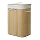 Homestyle pro rechthoekige bamboe wasmand 40x30x60 cm naturel wit
