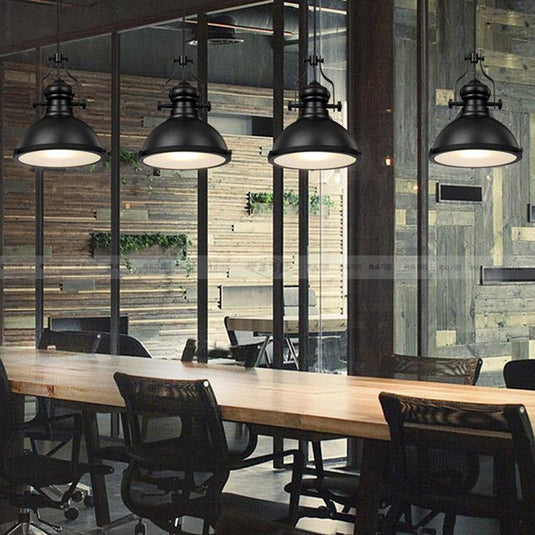 Homestyle pro mk102-wb industriële hanglamp 32x35 cm zwart wit metaal