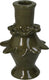 Hd collection kandelaar stoneware groen 8,8x8,8x13cm