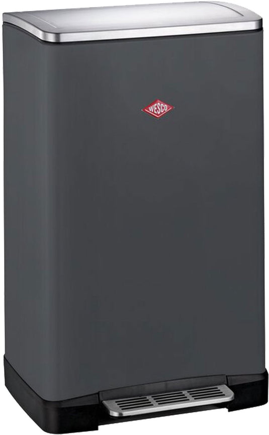 Wesco big double boy afvalscheider | 36 liter | duo pedaalemmer (2x18 liter) | metaal - mat grafiet | prullenbak