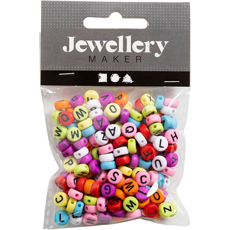 Load image into Gallery viewer, Creativ company https: www.cchobby.nl ronde-letterkralen-d-7-mm-gatgrootte-1-2-mm-ca-200-stuk-diverse-kleuren-25-gr-1-doos
