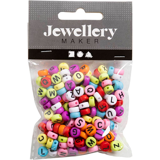 Creativ company https: www.cchobby.nl ronde-letterkralen-d-7-mm-gatgrootte-1-2-mm-ca-200-stuk-diverse-kleuren-25-gr-1-doos
