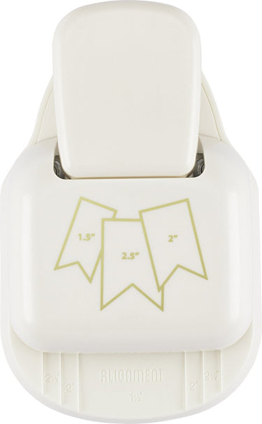 Vaessen creative pons - 3 in 1 label pons - 3,8 - 5 - 6,4 cm - vlaggetjes - ivoor