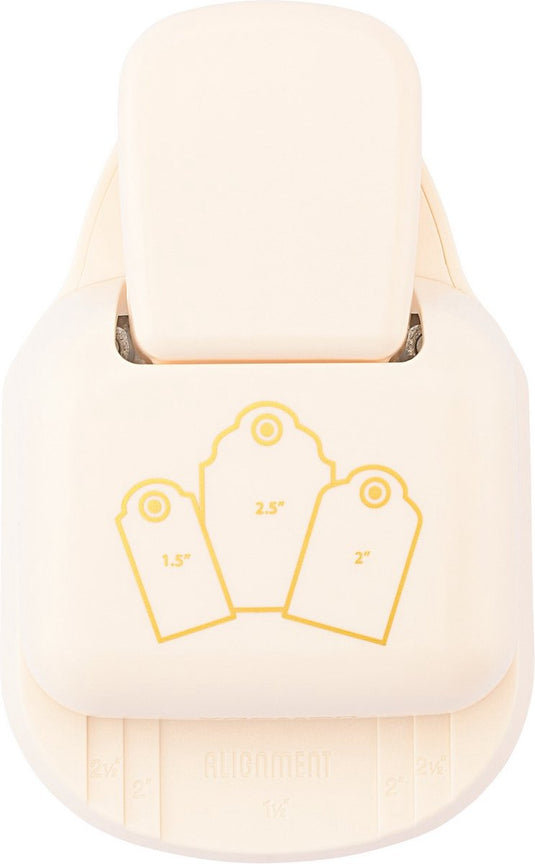 Vaessen creative pons - 3 in 1 label pons - 3,8 - 5,1 - 6,4 cm - geschulpt - ivoor