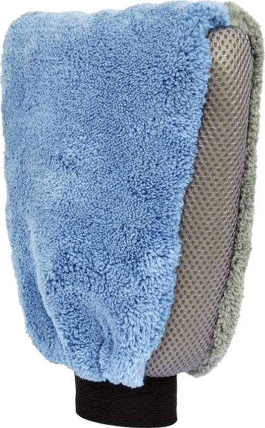 washandschoen microvezel 27 x 18 x 4,5cm blauw grijs