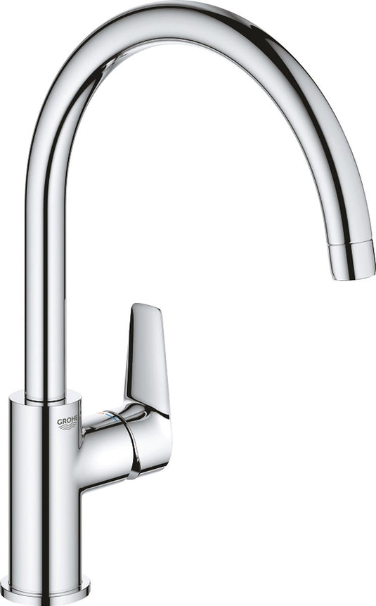 Grohe bauedge keukenkraan - hoge uitloop - 360° draaibereik - chroom