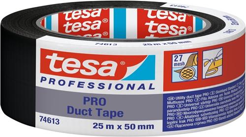 Tesa ducttape pro zwart 50mm 25mtr (nml)