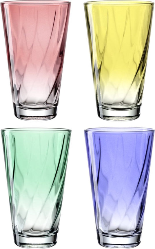Leonardo twist drinkglas 300ml assorti - set 4