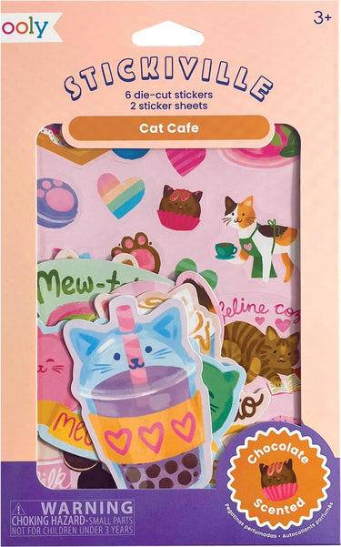 Ooly - stickiville - cat café - chocolade geurende stickers
