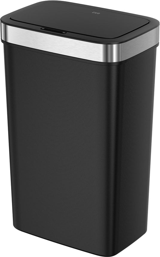 Eko - hana deluxe sensor bin 50 liter - premium resin rvs - zwart - prullenbak