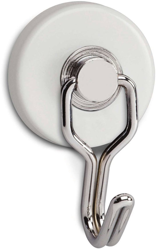 Maul magneet rond 2 stuks 5 kg staal metaal ferriet met haken 6 x 3.7 x 2.8 cm wit