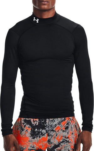 Under armour ua cg armour compressie mock heren thermoshirt - zwart - maat l