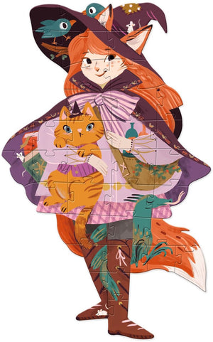 Djeco puzzel lily la sorcière - magische kinderpuzzel 36 stukjes.