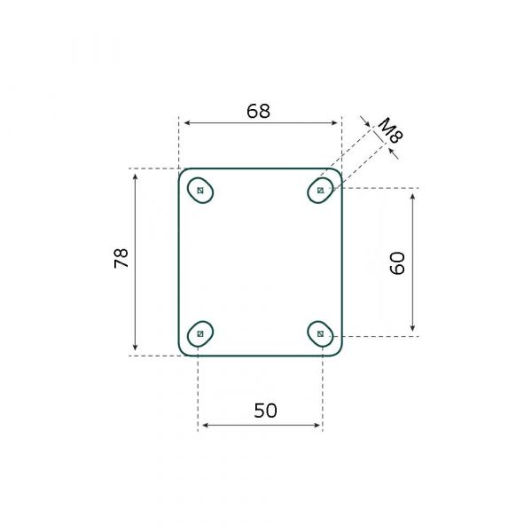 Tarsus Zwenk + rem  75 mm. zwart