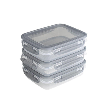 Sunware club cuisine diepvriesdozenset met clips set van 3 0,7l transparant grijs