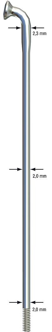 Sapim spaak 14-280 x-strong rvs zonder nippel (100st)
