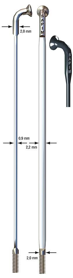 Sapim aero spaak cx-ray aero blade spoke cx-ray sst 2x280mm sil.