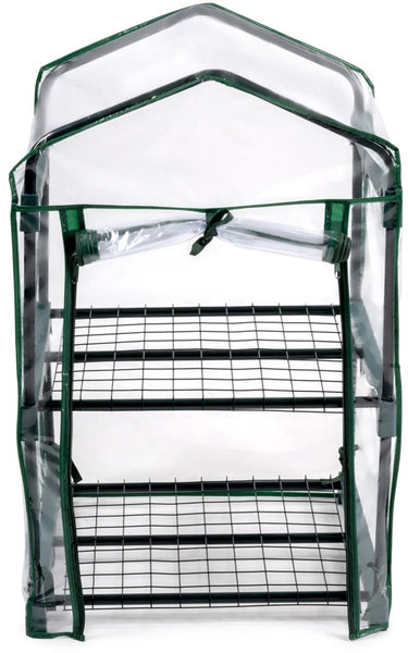 Kinzo broeikas kweekkas 45 x 50 x 80 cm - tuinkas met 2 verdiepingen - compacte broeikast voor planten en kweekbak - weerbestendig en transparant