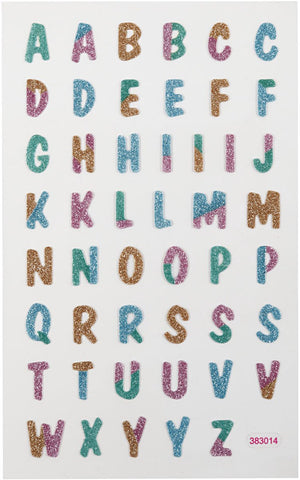 Creativ company glitter stickers - letters - zelfklevende scrapbooking stickers - hobby stickers voor diy knutselen - glanzende decoratieve stickers - creatieve alfabet stickers - 10x16 cm - 1 vel