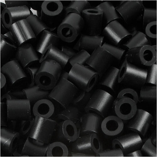 Nabbi strijkkralen, afm 5x5 mm, gatgrootte 2,5 mm, medium, schwarz (32220), 6000 stuk 1 doos