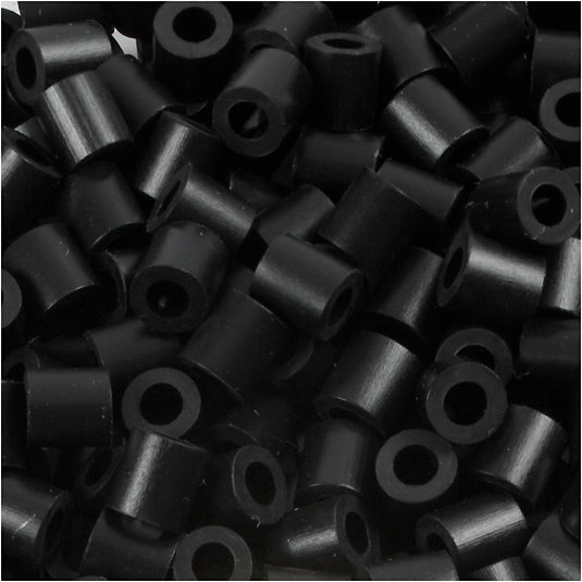 Nabbi strijkkralen, afm 5x5 mm, gatgrootte 2,5 mm, medium, schwarz (32220), 6000 stuk 1 doos