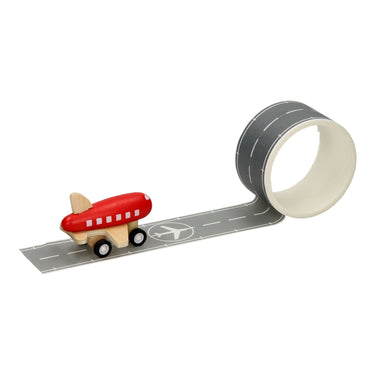 Houten vliegtuig met wegtape, 8mtr