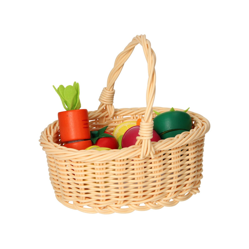 Load image into Gallery viewer, Snij-Fruit Hout in Picknickmandje
