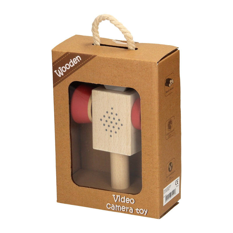 Load image into Gallery viewer, Houten videocamera - rood
