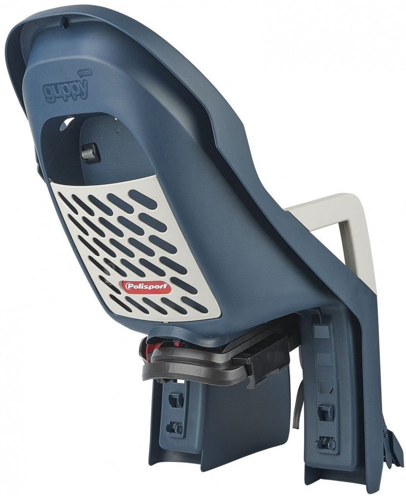 Load image into Gallery viewer, Polisport kinderzitje achter guppy maxi+ met dragerbevestiging (cfs) - jeans crème
