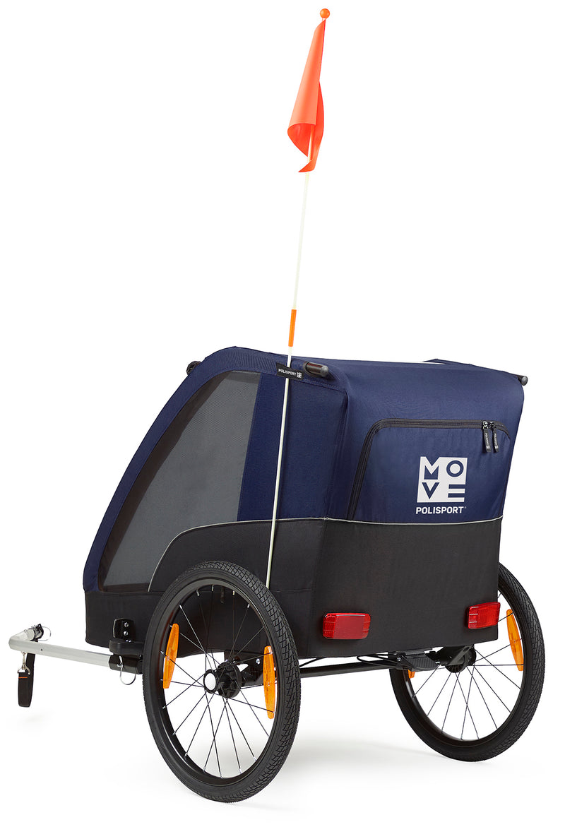 Load image into Gallery viewer, Polisport Kindertrailer zonder wandelkit grijs blauw
