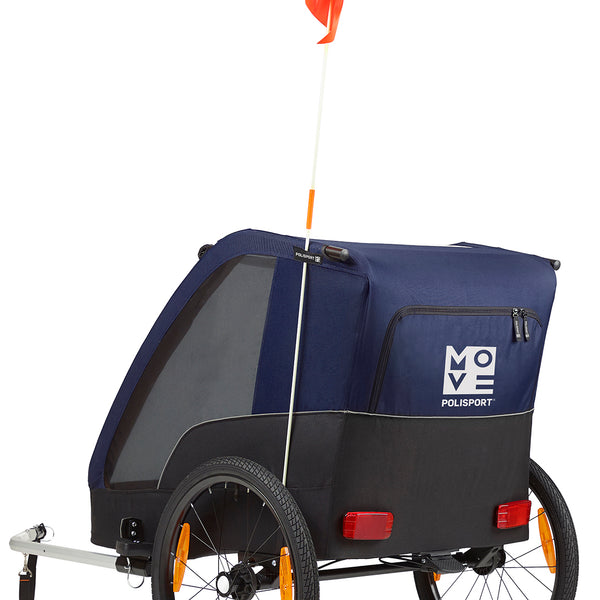 Kindertrailer zonder wandelkit Polisport - grijs blauw