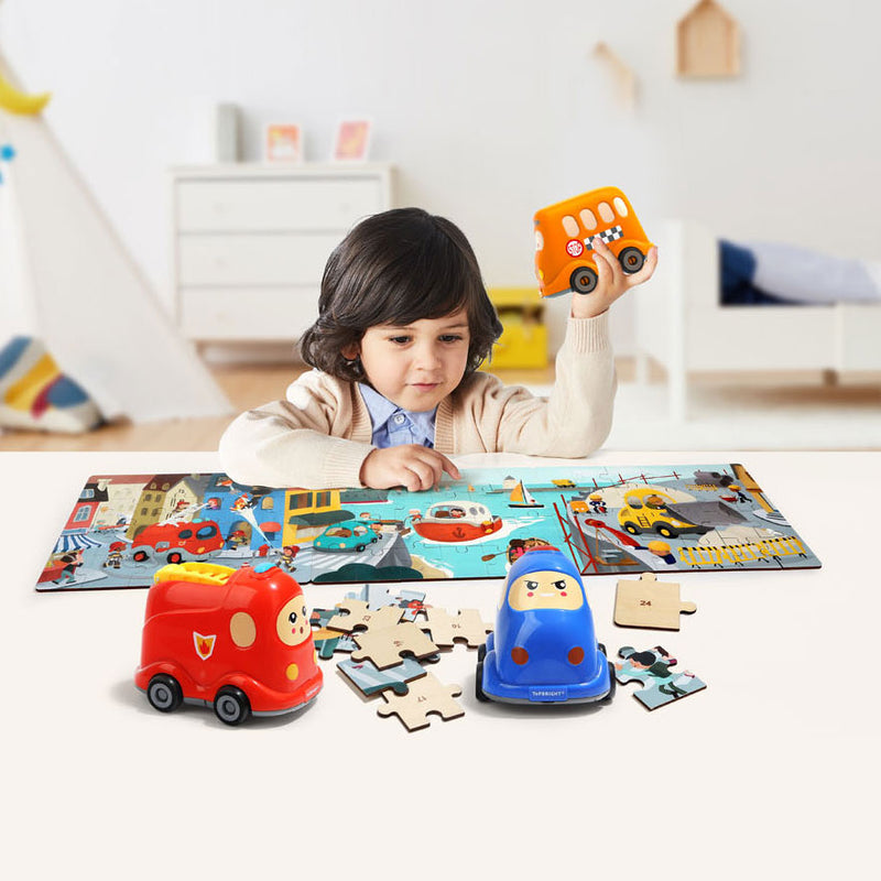 Load image into Gallery viewer, Topbright Houten Legpuzzel School met Schoolbus, 24st.
