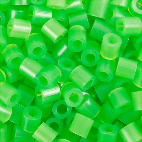 Nabbi strijkkralen, afm 5x5 mm, gatgrootte 2,5 mm, medium, neon groen (32237), 1100 stuk 1 doos