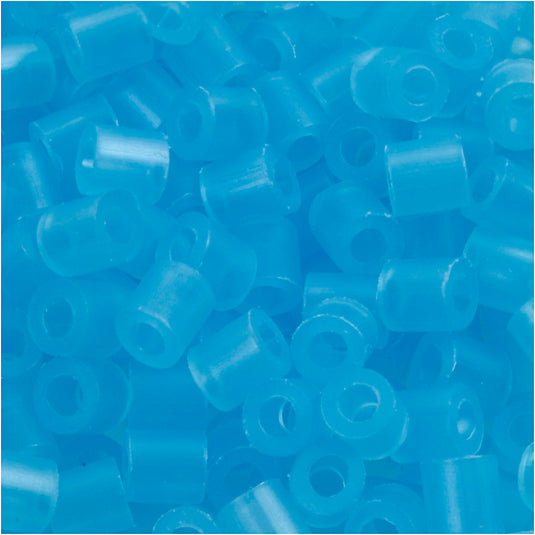 Nabbi strijkkralen, afm 5x5 mm, gatgrootte 2,5 mm, medium, neon blauw (32235), 1100 stuk 1 doos
